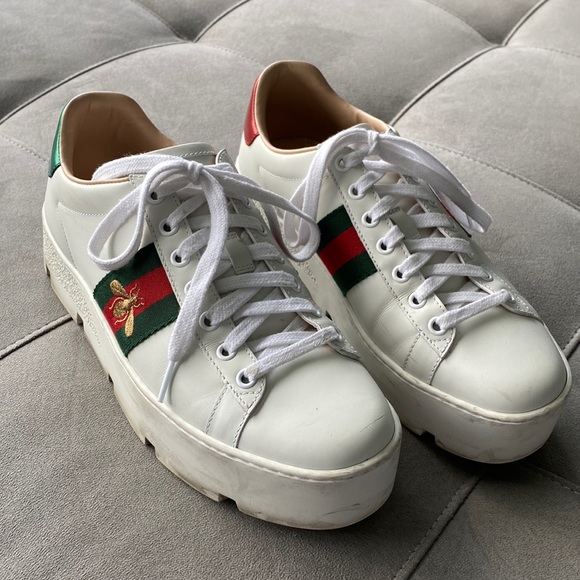 Gucci Shoes - Gucci New Ace Platform Bee sneaker